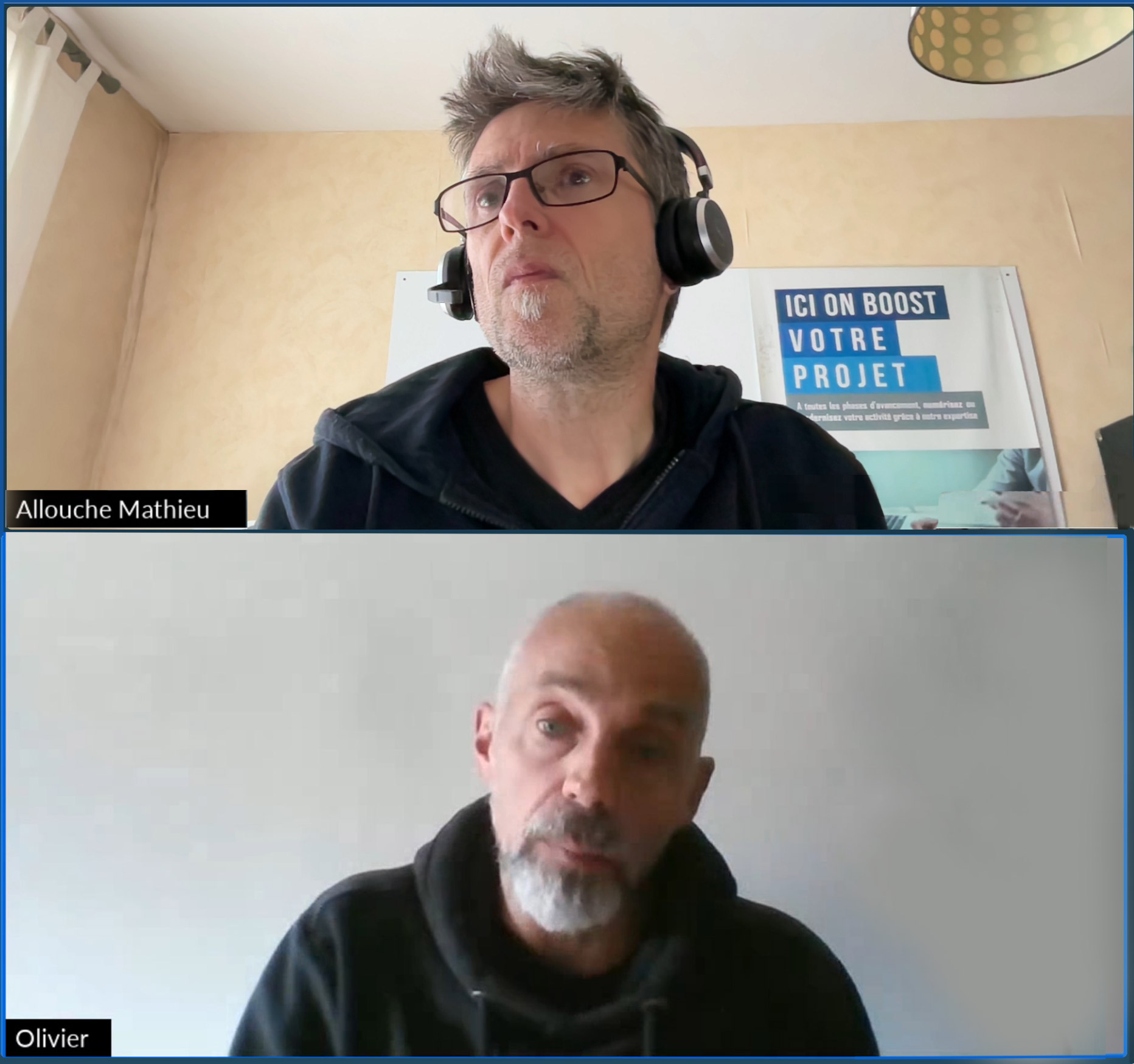 Portrait d’Olivier Giboulot, designer computationnel, lors de son entretien avec Mathieu Allouche pour BigMentor.